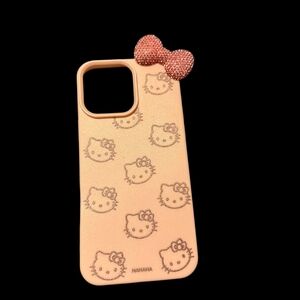 Hello Kitty Pink Phone Case with Rhinestone Bow